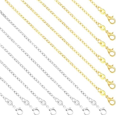 SANNIX 50 Pack Necklace Chains Bulk with Lobster Clasps for Crafts Jewelry Making Supplies in Kuwait