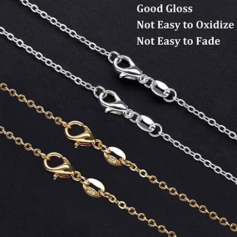 SANNIX 50 Pack Necklace Chains Bulk with Lobster Clasps for Crafts Jewelry Making Supplies in Kuwait