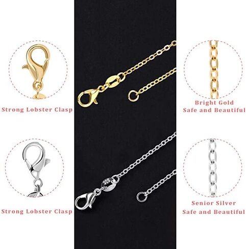 SANNIX 50 Pack Necklace Chains Bulk with Lobster Clasps for Crafts Jewelry Making Supplies in Kuwait