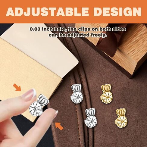 Earring Lifters Backs, 4 Pairs Secure Earring Backs for Droopy Ears, Hypoallergenic Adjustable Magic Earring Backs Tiara Earring Backs for Heavy Earring (3Silver, 1Gold) in Kuwait