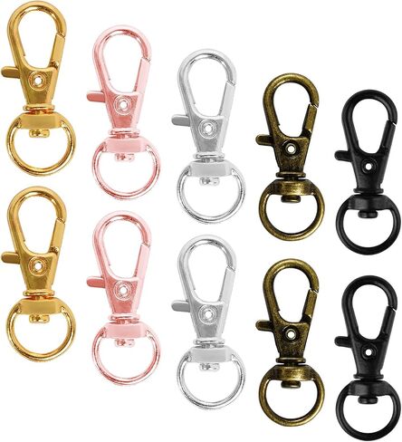 50 pcs Swivel Clasps Lanyard Snap Hook,cnomg Metal Swivel Lanyard Snap Hook Lobster Claw Clasp (Black) in Kuwait