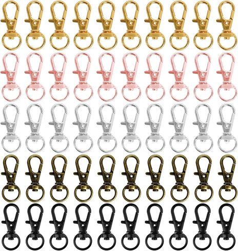 50 pcs Swivel Clasps Lanyard Snap Hook,cnomg Metal Swivel Lanyard Snap Hook Lobster Claw Clasp (Black) in Kuwait