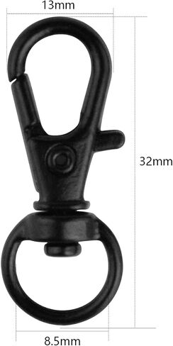 50 pcs Swivel Clasps Lanyard Snap Hook,cnomg Metal Swivel Lanyard Snap Hook Lobster Claw Clasp (Black) in Kuwait