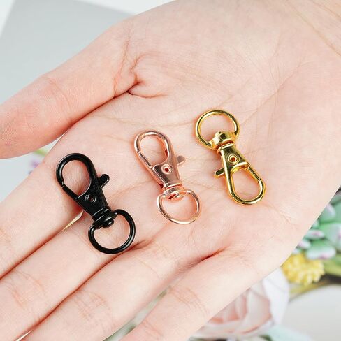50 pcs Swivel Clasps Lanyard Snap Hook,cnomg Metal Swivel Lanyard Snap Hook Lobster Claw Clasp (Black) in Kuwait