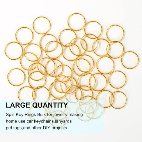 200PCS Key Rings, Split Bulk Keyrings for Keychain and Crafts (25mm) (Gold) in Kuwait