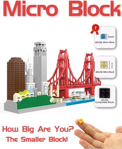 مجموعة بناء نيوليو المعمارية سيتي من مجموعة سان فرانسيسكو الدقيقة تتضمن نموذج الكاتراز، جسر البوابة الذهبية والمعالم المعمارية الأخرى (2969 قطعة) in Kuwait