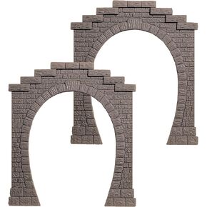 Busch 7026 SglTrk Portal مع بطانة 2/HO Scale Scene Kit، رمادي in Kuwait
