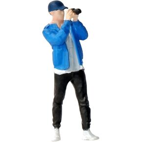 kivcmds Painted Figure 1:64 Scale Mini Model Trains Architectural Plastic People Figures Standing Photographer Girl Figure Model,Suitable for Miniature Scenes(64251B) in Kuwait