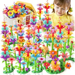 Girl Toys for 2 3 4 5 6 Year Old Girls Birthday Gift, Flower Garden Building Toys Set for Girls Toddlers Kids Ages 3-5, Building Educational Stem Toys