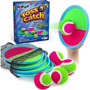 Ayeboovi Toss and Catch Ball Game Outdoor Toys for Kids Beach Pool Toys Yard Lawn Games Boys Toys Ages 3 4 5 6 7 8 9 10 Year Olds Toys Birthday Valentine's Day Easter Gifts (2 Paddles 2 Balls)