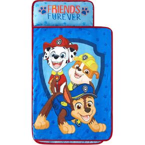 Super Soft Plush Toddler Quilted Nap Mat with Built in Blanket and Pillow