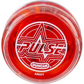 Duncan Toys Pulse LED Light-Up Yo-Yo, Intermediate Level Yo-Yo with Ball Bearing Axle and LED Lights, Clear/Blue