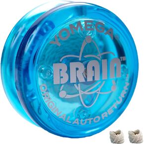 Yomega The Original Brain - يويو احترافي للأطفال والمبتدئين، إرجاع تلقائي سريع الاستجابة يو يو الأفضل لخدع السلسلة + سلسلتين إضافيتين وضمان لمدة 3 أشهر (أزرق)