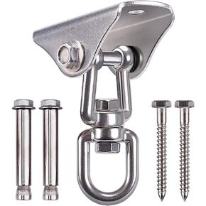 BeneLabel Stainless Steel Heavy Duty Swing Hanger Ceiling Mount 1600 LB Capacity Swing Hardware for Swing Seat, Yoga, Heavy Bag, Porch Swing, Hanging Chair with 2 Screws and 2 Expansion Bolts in Saudi Arabia