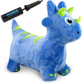 لعبة WADDLE Bouncy Hopper القابلة للنفخ على شكل حيوانات، لعبة داخلية وخارجية للأطفال الصغار والأطفال، تتضمن مضخة، للأولاد والبنات من عمر سنتين فما فوق (ترايسيراتوبس) in Kuwait