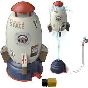 Rocket Sprinklers Toys Water Splash Rocket Outdoor Water Play for Kids Rocket Sprinklers Toy Water Blaster Rockets Summer Garden Lawns Water Toys Spray for Kids 3 Years and Up (Gray)