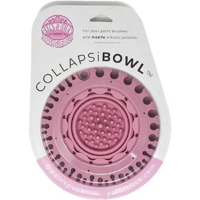 كوب شطف لتنظيف فرش الطلاء قابل للطي (الكل في واحد) للفنون الجميلة والاستوديو والفصول الدراسية | حامل فرش ونظام تنظيف سيليكون للاكريليك والالوان المائية والوسائط المائية (بينك) in Kuwait