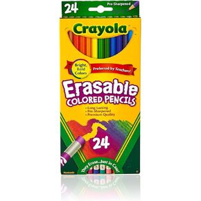 Crayola Erasable Colored Pencils (24ct), Kids Colored Pencils for School, Back to School Supplies for Kids, Coloring Pencils, 6+ in Saudi Arabia