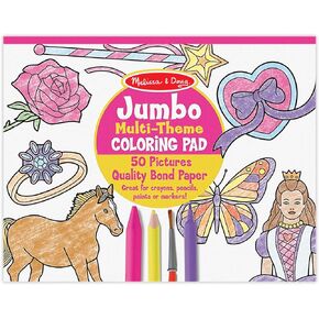 Melissa & Doug Jumbo 50-Page Kids' Coloring Pad - Horses, Hearts, Flowers, and More - FSC Certified