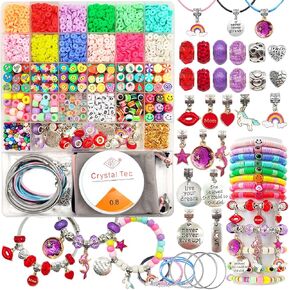 leitait Girls Toys Bracelet Making Kit -3400pcs Charm Jewelry Making Kit Supplies, Easter Basket Stuffers, Unicorn/Mermaid Crafts Birthday Christmas Gifts for Girls Ages 5 6 7 8 9 10 11 12 Years Old