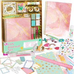 Gifts for Girls Age of 8 9 10 11 12 13 Years Old and Up, DIY Journal Set, Personalized Diary Stuff for Tweens Teens, Decorate Your Planner/Organizer, Journaling Arts Craft Kit. Ideal Girls Toy Age 6-8