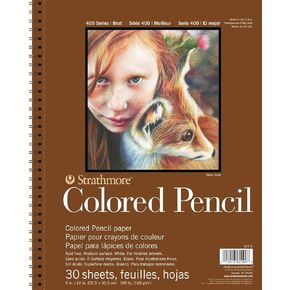 Strathmore 400 Series Wire Bound Colored Pencil Pad, 100 lb. Paper, 9 X 12 inches, 30 Sheets (477-9) in Saudi Arabia