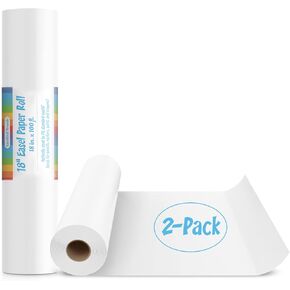 2 Pack of 18-Inch Easel Paper Roll for Arts & Crafts, Fits Most Standard Kids Easels, 100-Foot Rolls, 18"x100' in Kuwait