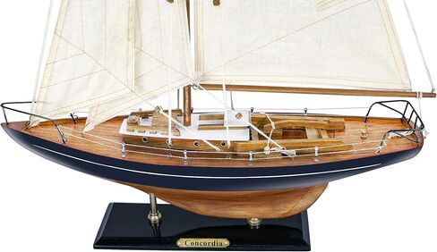 SAILINGSTORY Wooden Sailboat Decor Yacht Model Ship Concordia Ivory in Kuwait