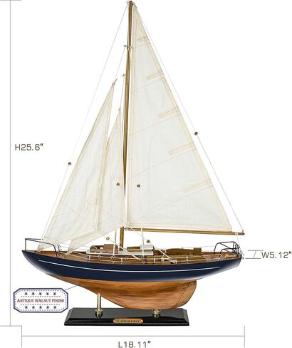 SAILINGSTORY Wooden Sailboat Decor Yacht Model Ship Concordia Ivory in Kuwait