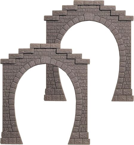 Busch 7026 SglTrk Portal مع بطانة 2/HO Scale Scene Kit، رمادي in Kuwait