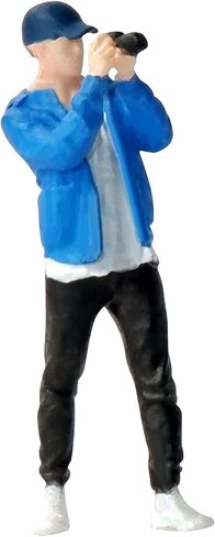 kivcmds Painted Figure 1:64 Scale Mini Model Trains Architectural Plastic People Figures Standing Photographer Girl Figure Model,Suitable for Miniature Scenes(64251B) in Kuwait