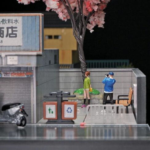 kivcmds Painted Figure 1:64 Scale Mini Model Trains Architectural Plastic People Figures Standing Photographer Girl Figure Model,Suitable for Miniature Scenes(64251B) in Kuwait