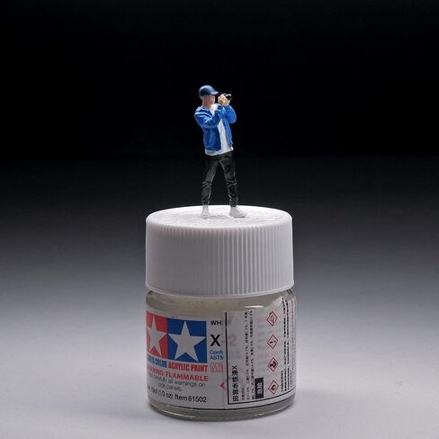 kivcmds Painted Figure 1:64 Scale Mini Model Trains Architectural Plastic People Figures Standing Photographer Girl Figure Model,Suitable for Miniature Scenes(64251B) in Kuwait