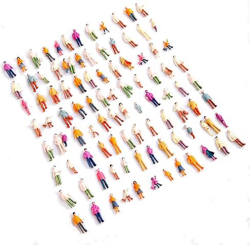 N/C 100 Pcs 1:100 HO Scale Models People Set, Hsxxf Tiny People Model People Hand Painted Figures DIY Resin Colorful Painted Mixed Seated Sitting Pose (1:100) in Kuwait