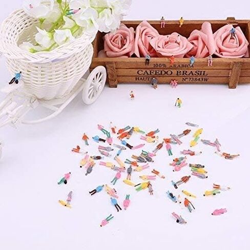 N/C 100 Pcs 1:100 HO Scale Models People Set, Hsxxf Tiny People Model People Hand Painted Figures DIY Resin Colorful Painted Mixed Seated Sitting Pose (1:100) in Kuwait