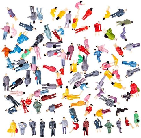 N/C 100 Pcs 1:100 HO Scale Models People Set, Hsxxf Tiny People Model People Hand Painted Figures DIY Resin Colorful Painted Mixed Seated Sitting Pose (1:100) in Kuwait