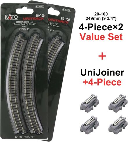 كاتو 249 مم (9 3/4 بوصة) نصف قطر 45 درجة 4 قطع × 2 عبوة (8 قطع) + UniJoiner (24-815) × 4 in Saudi Arabia