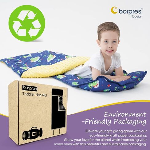 Nap Mat with Pillow Blanket Set: Sleeping Mats for Toddler Kids - Thick Large Roll up Slumber Bag for Daycare Preschool Kindergarten Boys Girls in Saudi Arabia