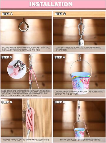 ملحقات بيت الشجرة من FUCNEN للأطفال في الهواء الطلق، نظام بكرة للأطفال مع دلو لمنزل المغامرات الخشبي/بيت اللعب/منزل الشجرة للأطفال، لعبة حديقة دلو ومجموعة حبل للأولاد والبنات من عمر 3 سنوات فما فوق in Kuwait