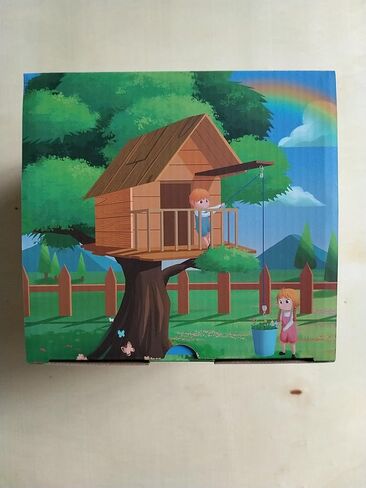 ملحقات بيت الشجرة من FUCNEN للأطفال في الهواء الطلق، نظام بكرة للأطفال مع دلو لمنزل المغامرات الخشبي/بيت اللعب/منزل الشجرة للأطفال، لعبة حديقة دلو ومجموعة حبل للأولاد والبنات من عمر 3 سنوات فما فوق in Kuwait