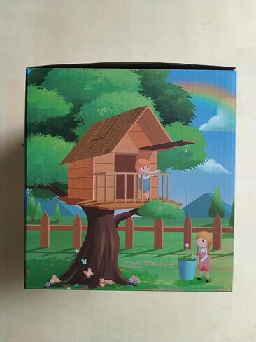 ملحقات بيت الشجرة من FUCNEN للأطفال في الهواء الطلق، نظام بكرة للأطفال مع دلو لمنزل المغامرات الخشبي/بيت اللعب/منزل الشجرة للأطفال، لعبة حديقة دلو ومجموعة حبل للأولاد والبنات من عمر 3 سنوات فما فوق in Kuwait