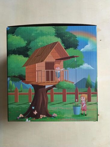 ملحقات بيت الشجرة من FUCNEN للأطفال في الهواء الطلق، نظام بكرة للأطفال مع دلو لمنزل المغامرات الخشبي/بيت اللعب/منزل الشجرة للأطفال، لعبة حديقة دلو ومجموعة حبل للأولاد والبنات من عمر 3 سنوات فما فوق in Kuwait