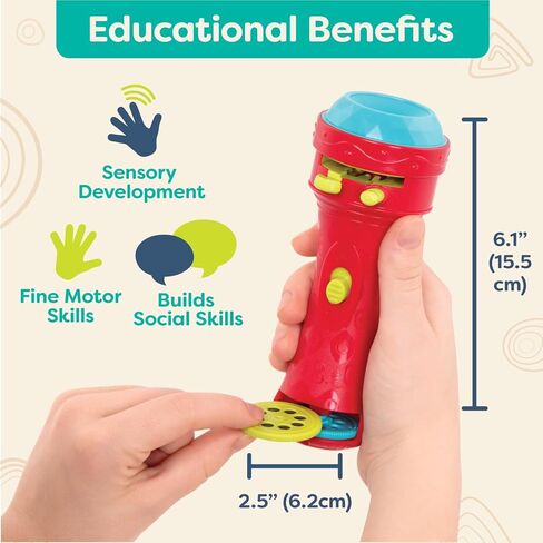 B. toys –Children’s Projector Flashlight with Image Reels- Pretend Play-Make Everything Cosmic & Bright- Light Me To The Moon – 4 years + in Saudi Arabia