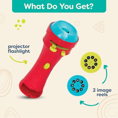 B. toys –Children’s Projector Flashlight with Image Reels- Pretend Play-Make Everything Cosmic & Bright- Light Me To The Moon – 4 years + in Saudi Arabia