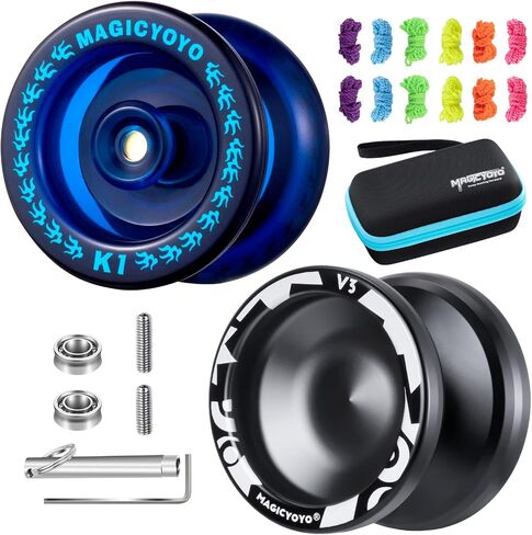 MAGICYOYO Professional Yoyo المستجيبة Yoyo V3، سبيكة يويو للأطفال المبتدئين، استبدال محمل يويو غير المستجيب لمشغل يويو المتقدم + أداة حمل إزالة + محور + حافظة يويو + 12 خيط يويو in Kuwait