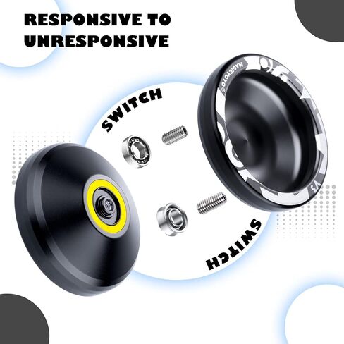 MAGICYOYO Professional Yoyo المستجيبة Yoyo V3، سبيكة يويو للأطفال المبتدئين، استبدال محمل يويو غير المستجيب لمشغل يويو المتقدم + أداة حمل إزالة + محور + حافظة يويو + 12 خيط يويو in Kuwait