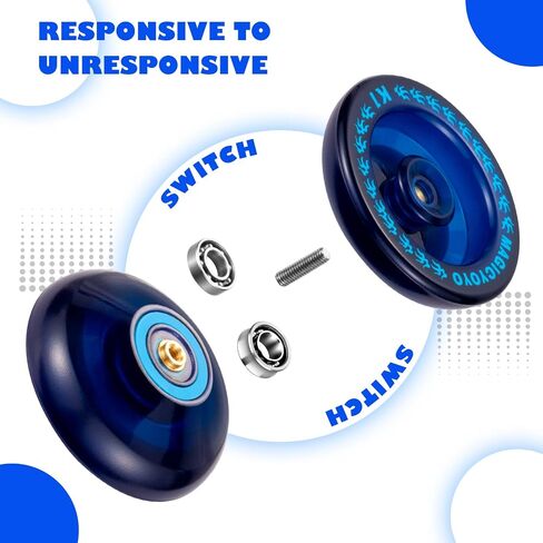 MAGICYOYO Professional Yoyo المستجيبة Yoyo V3، سبيكة يويو للأطفال المبتدئين، استبدال محمل يويو غير المستجيب لمشغل يويو المتقدم + أداة حمل إزالة + محور + حافظة يويو + 12 خيط يويو in Kuwait