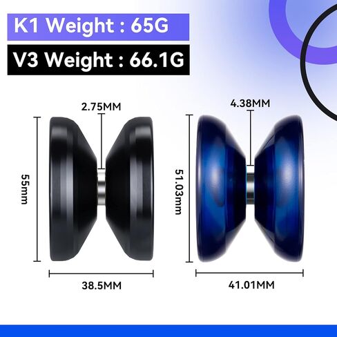 MAGICYOYO Professional Yoyo المستجيبة Yoyo V3، سبيكة يويو للأطفال المبتدئين، استبدال محمل يويو غير المستجيب لمشغل يويو المتقدم + أداة حمل إزالة + محور + حافظة يويو + 12 خيط يويو in Kuwait