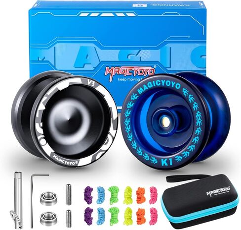 MAGICYOYO Professional Yoyo المستجيبة Yoyo V3، سبيكة يويو للأطفال المبتدئين، استبدال محمل يويو غير المستجيب لمشغل يويو المتقدم + أداة حمل إزالة + محور + حافظة يويو + 12 خيط يويو in Kuwait