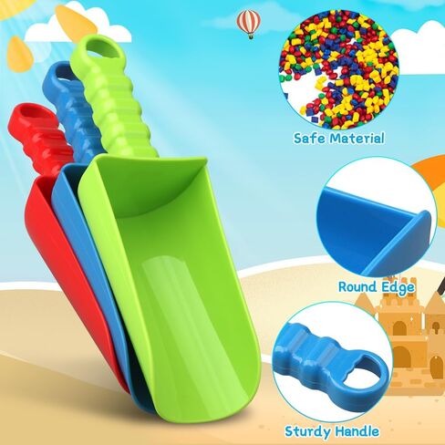 Upgrade 9" Beach Sand Shovels Scooping Toys Set, Beach Spade with Anti Slip Handle, Garden Tool for Kids Adults, Gardening Digging Sandbox Kit, Beach Essential Gift for Boys Girls Indoor Outdoor in Kuwait